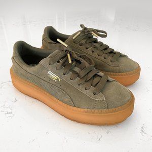 PUMA Womens Platform Trace Platform Sneakers Shoes Casual - Green Size 7